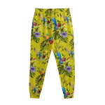 Parrot Tropical Pattern Print Sweatpants
