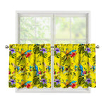 Parrot Tropical Pattern Print Tier Curtains