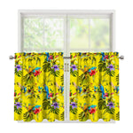 Parrot Tropical Pattern Print Tier Curtains