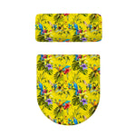 Parrot Tropical Pattern Print Toilet Lid And Tank Cover Set