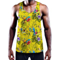 Parrot Tropical Pattern Print Men's Workout Tank Top