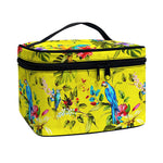 Parrot Tropical Pattern Print Travel Makeup Bag