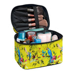 Parrot Tropical Pattern Print Travel Makeup Bag