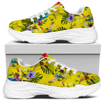 Parrot Tropical Pattern Print White Chunky Shoes