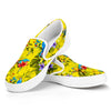 Parrot Tropical Pattern Print White Slip On Sneakers