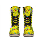 Parrot Tropical Pattern Print Winter Boots