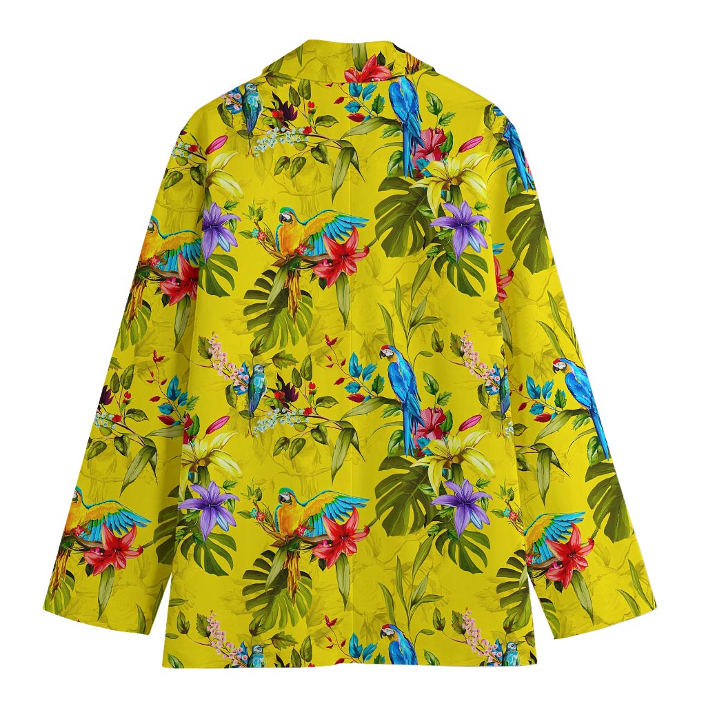 Parrot Tropical Pattern Print Women's Blazer