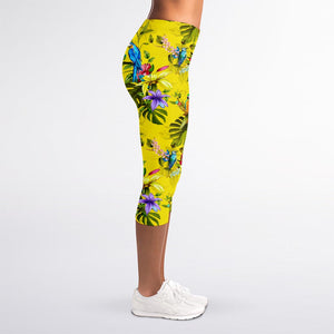 Parrot Tropical Pattern Print Women's Capri Leggings