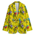 Parrot Tropical Pattern Print Women's Cotton Blazer