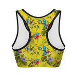Parrot Tropical Pattern Print Women's Sports Bra