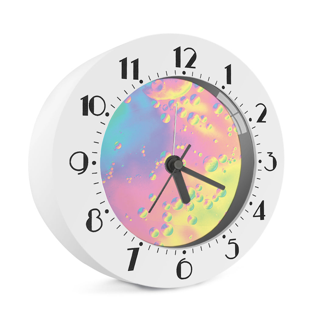 Pastel Acid Melt Print Alarm Clock