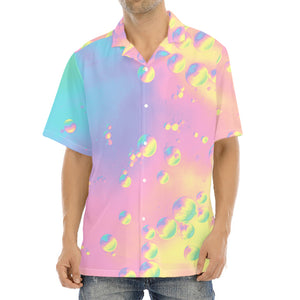 Pastel Acid Melt Print Aloha Shirt