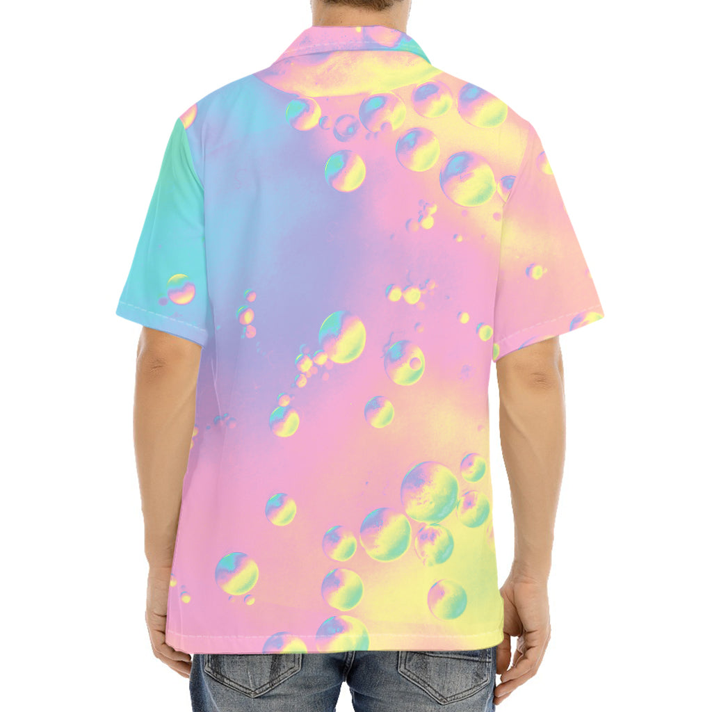 Pastel Acid Melt Print Aloha Shirt