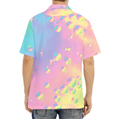 Pastel Acid Melt Print Aloha Shirt