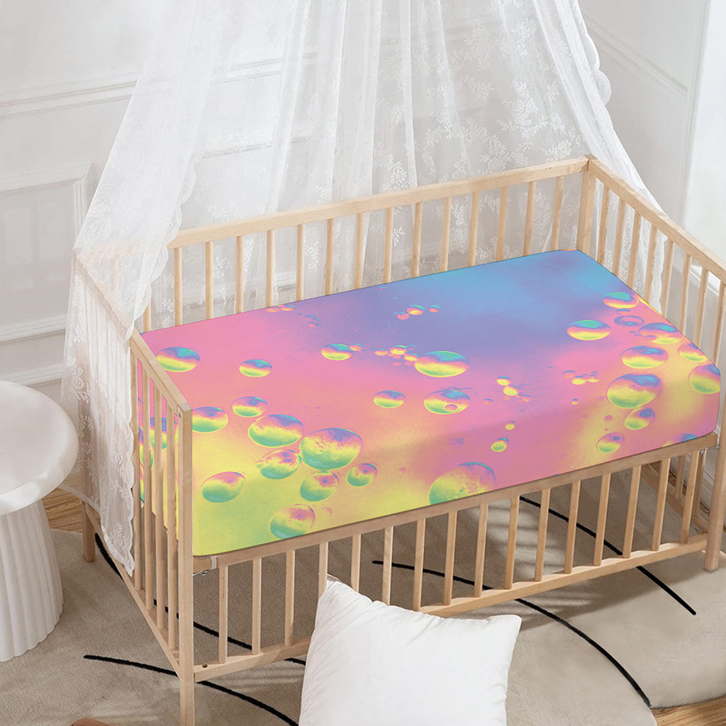Pastel Acid Melt Print Baby Crib Sheet