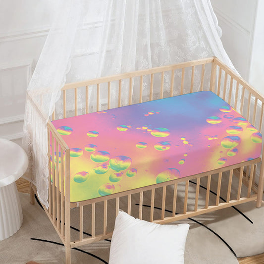 Pastel Acid Melt Print Baby Crib Sheet