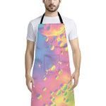 Pastel Acid Melt Print Bib Apron With Pocket