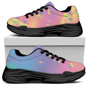 Pastel Acid Melt Print Black Chunky Shoes