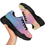 Pastel Acid Melt Print Black Chunky Shoes