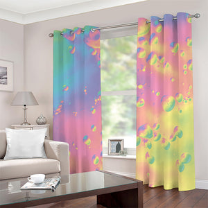 Pastel Acid Melt Print Blackout Grommet Curtains