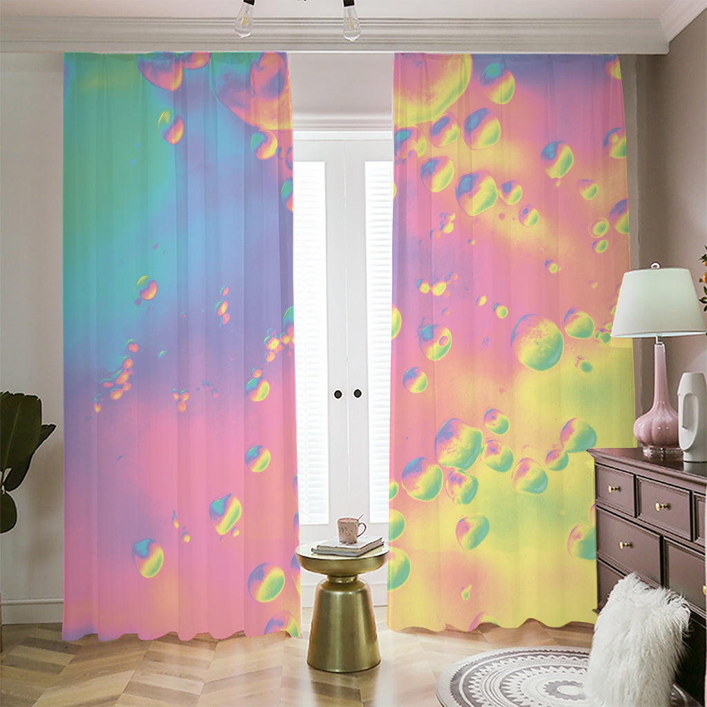 Pastel Acid Melt Print Blackout Pencil Pleat Curtains