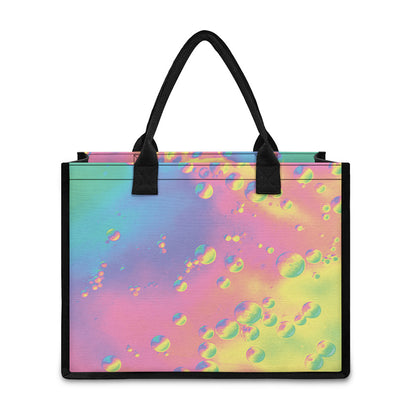 Pastel Acid Melt Print Canvas Tote Bag