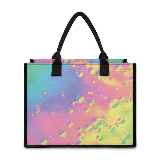 Pastel Acid Melt Print Canvas Tote Bag