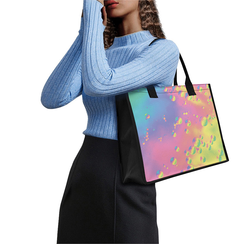 Pastel Acid Melt Print Canvas Tote Bag
