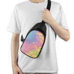 Pastel Acid Melt Print Chest Bag