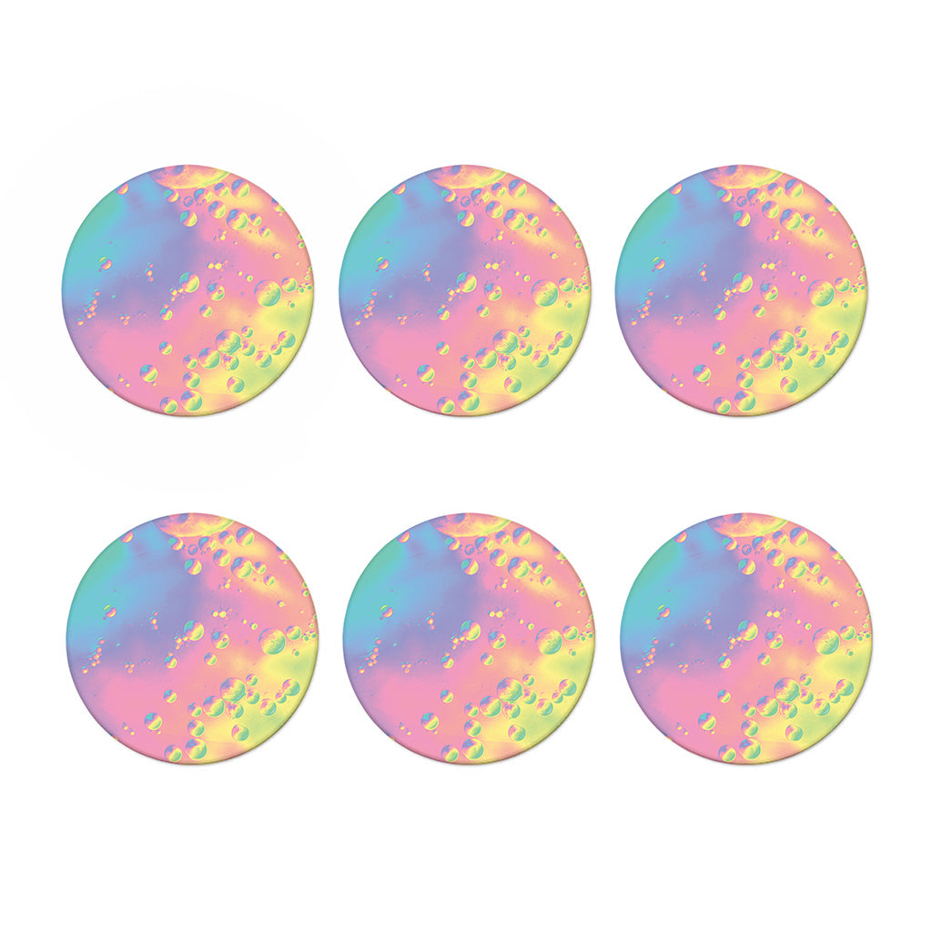 Pastel Acid Melt Print Coaster Set