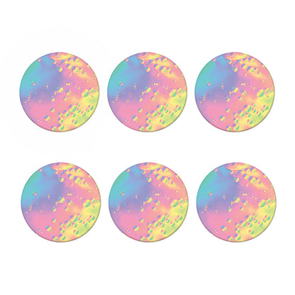 Pastel Acid Melt Print Coaster Set