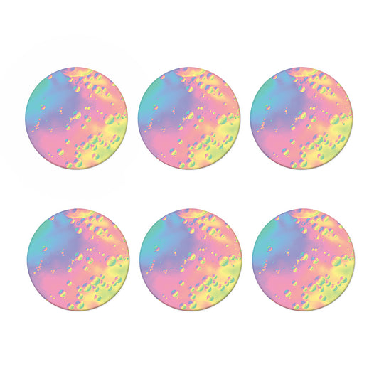 Pastel Acid Melt Print Coaster Set