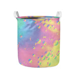 Pastel Acid Melt Print Collapsible Laundry Basket