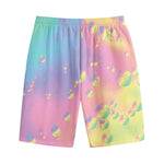 Pastel Acid Melt Print Cotton Shorts