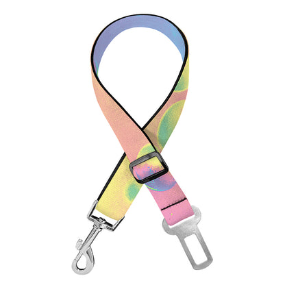 Pastel Acid Melt Print Dog Seat Belt