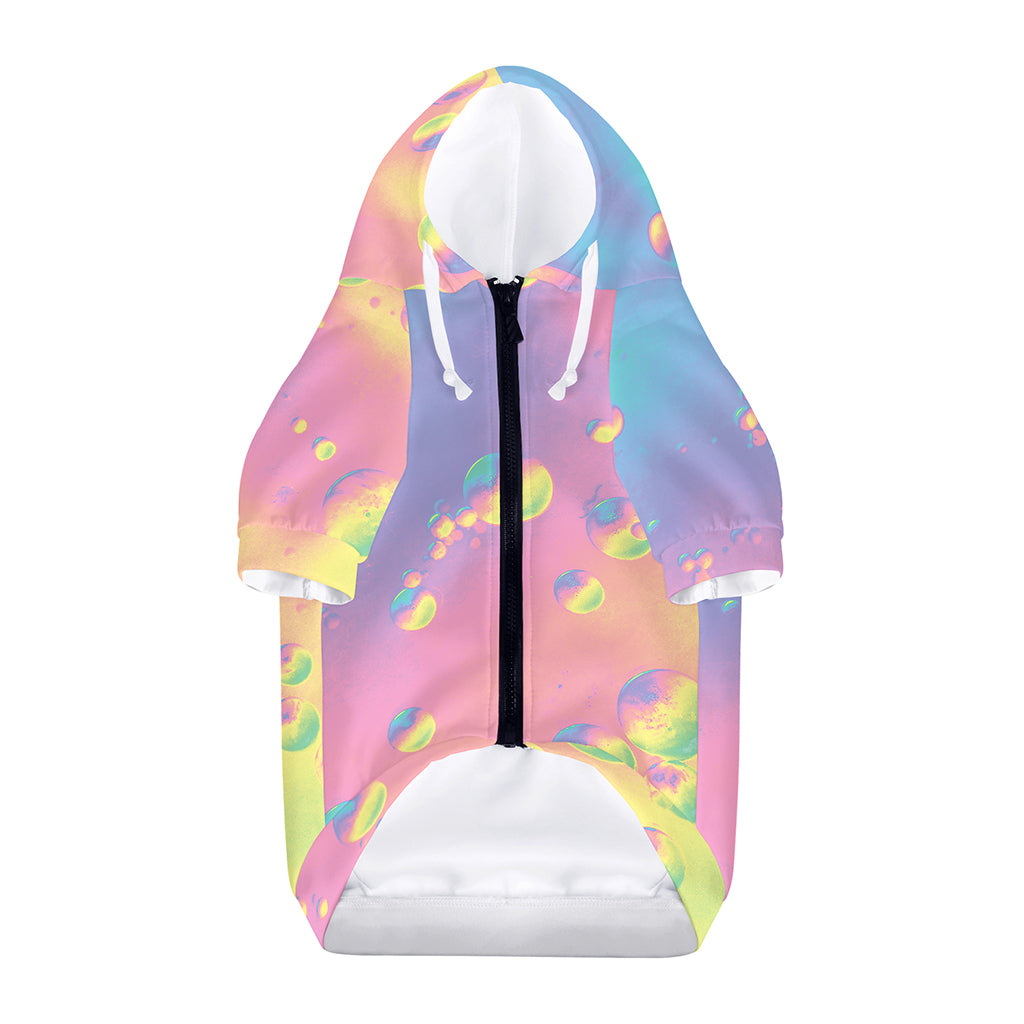 Pastel Acid Melt Print Dog Zip Up Hoodie