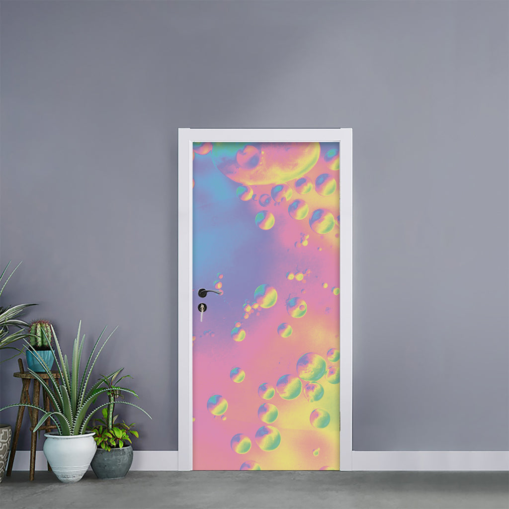 Pastel Acid Melt Print Door Sticker