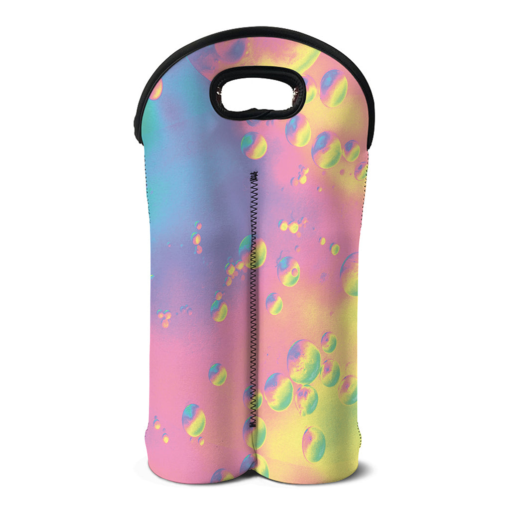 Pastel Acid Melt Print Double Neoprene Wine Tote