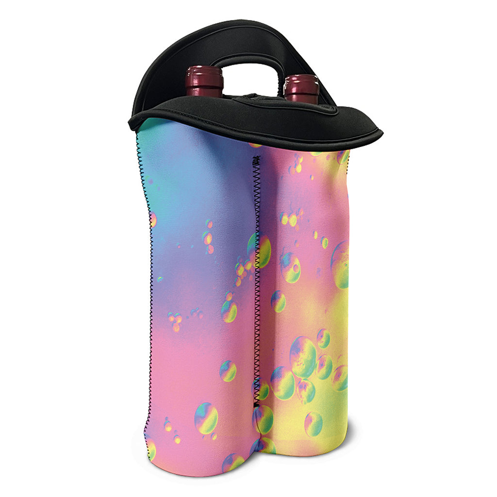 Pastel Acid Melt Print Double Neoprene Wine Tote