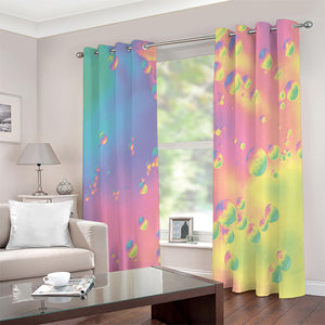 Pastel Acid Melt Print Extra Wide Grommet Curtains