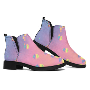 Pastel Acid Melt Print Flat Ankle Boots