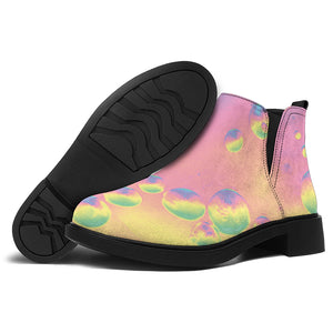 Pastel Acid Melt Print Flat Ankle Boots