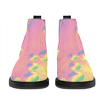 Pastel Acid Melt Print Flat Ankle Boots