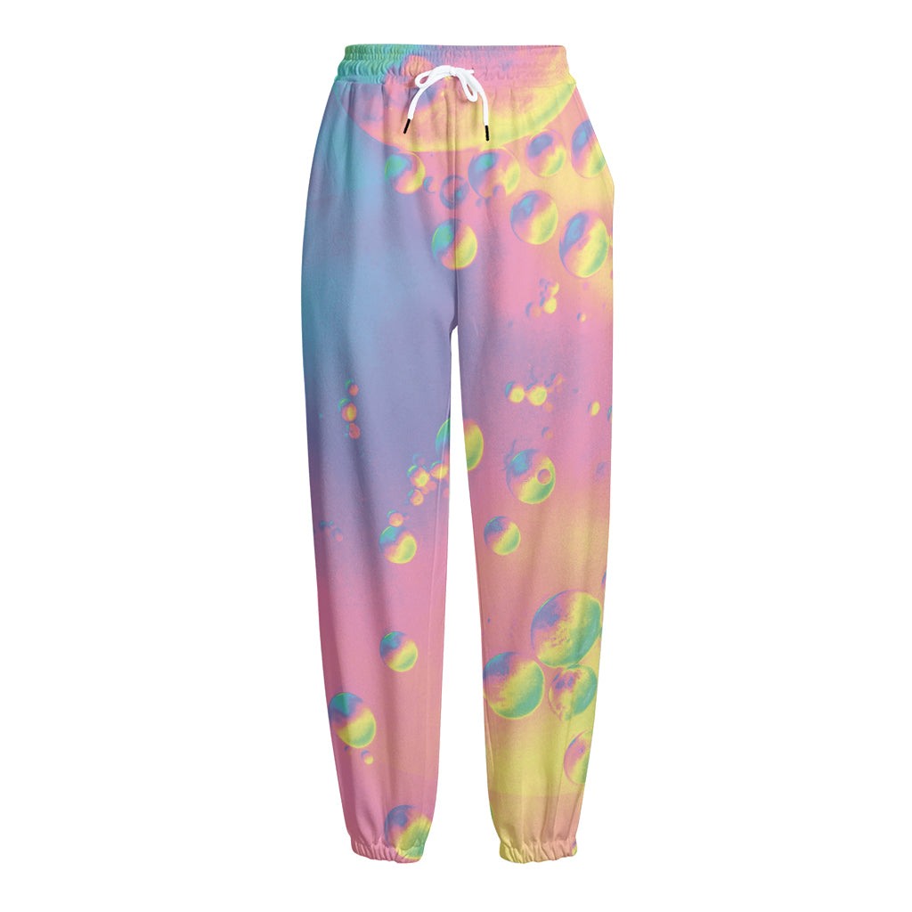 Pastel Acid Melt Print Fleece Lined Knit Pants