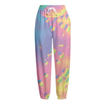 Pastel Acid Melt Print Fleece Lined Knit Pants