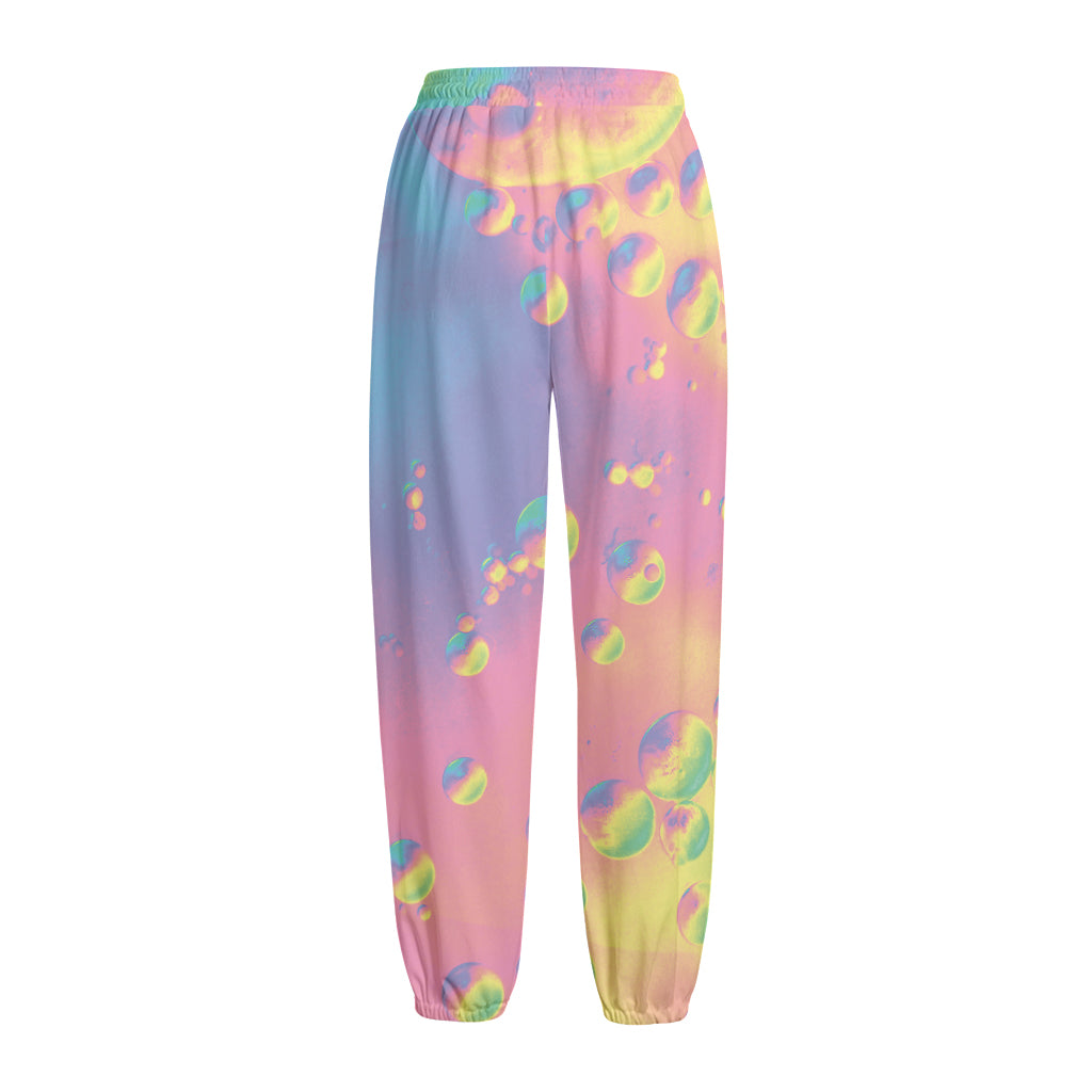 Pastel Acid Melt Print Fleece Lined Knit Pants