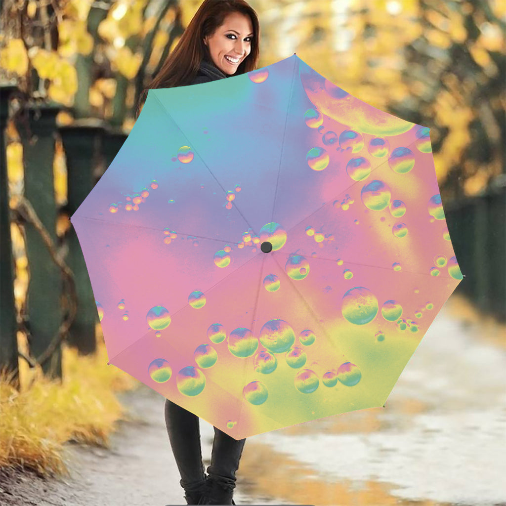 Pastel Acid Melt Print Foldable Umbrella