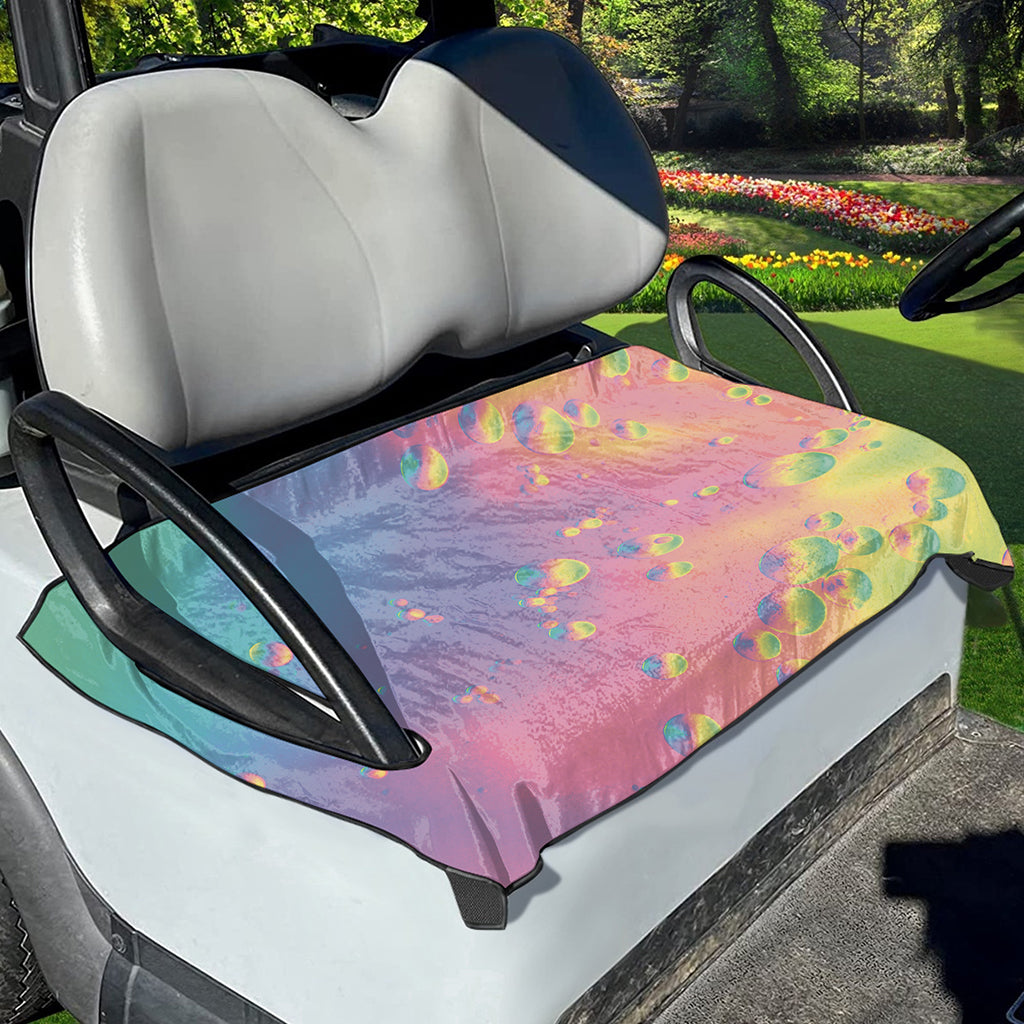 Pastel Acid Melt Print Golf Cart Seat Cover