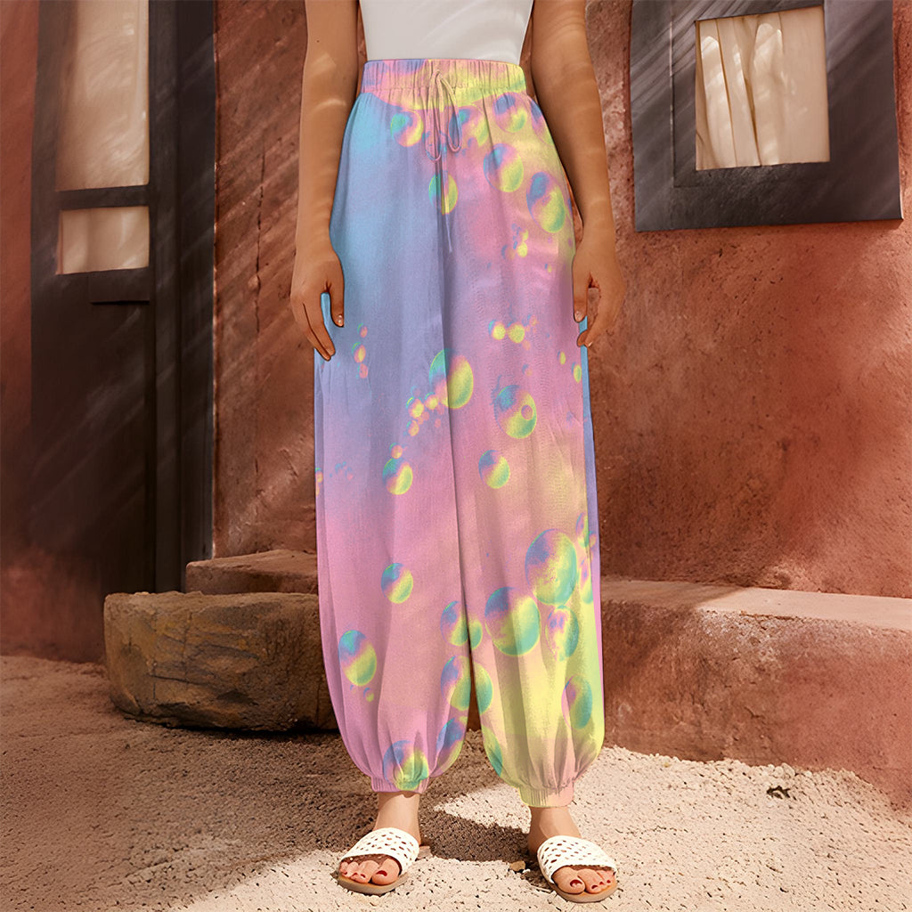 Pastel Acid Melt Print Harem Pants