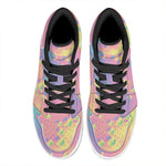 Pastel Acid Melt Print High Top Leather Sneakers